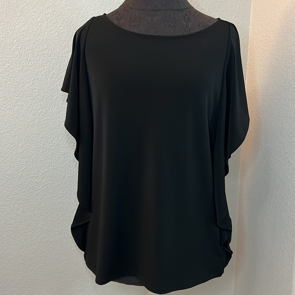 Liz Claiborne Flutter Sleeve Blouse Size Large